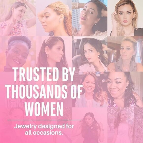 Betty 18K White Gold Plated Freshwater Pearl Earrings with Crystals, Beautiful C - Picture 5 of 9